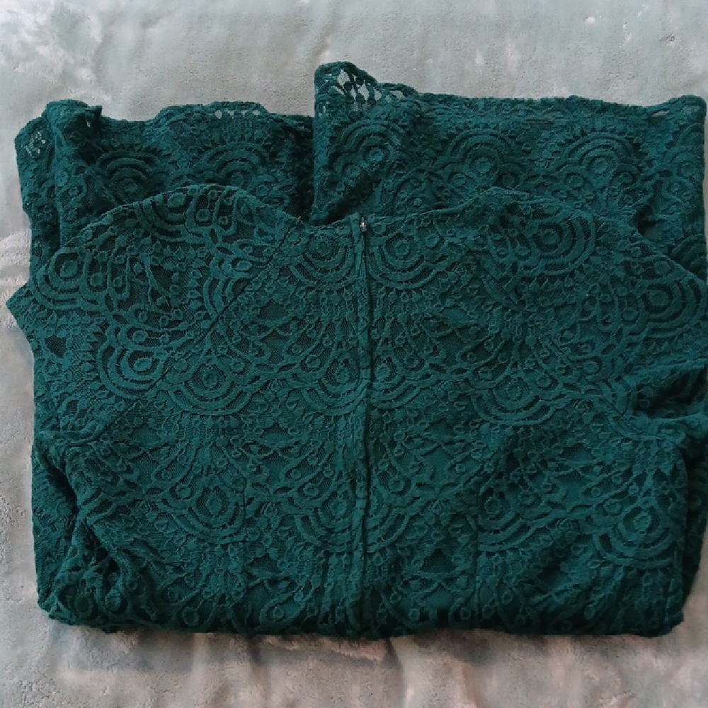H&M DIVIDED Label Dark Green Lace Dress - Picture 7 of 11